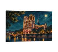 TBDUEPS Magical Notre Dame Paris Canvas Wall Art Print, Home Wall Decor | Use decorative canvas art for wall arrangement; it works with existing furniture for a simple interior update