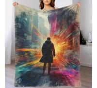 TBDUEPS Man Facing Bright Future Blanket for Winter Plush Personalised Blanket for Settee Kid 70x80inch(180x200cm)