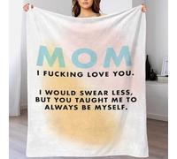 TBDUEPS Mom I Fucking Love You Blanket Fleece Fluffy Personalised Blanket for Camping for Lover Hubby Wifey Women Men 70x80inch(180x200cm)