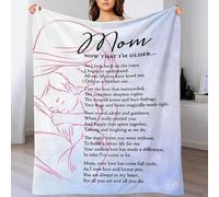 TBDUEPS Mom Now That Im Older Blanket Throw Washable Easy Care Daughter Blanket from Mum for Camping for Lover Hubby Wifey Women Men 70x80inch(180x200cm)