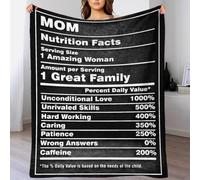 TBDUEPS Mom Nutrition Fact Blanket Throw Washable Easy Care Daughter Blanket from Mum for Camping for Lover Hubby Wifey Women Men 70x80inch(180x200cm)