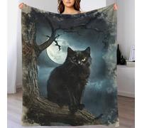 TBDUEPS Moonlit Prowler Kids Fluffy Blanket Easy-Care Daughter Blanket from Mum And Dad Suitable for All Season for Anniversary Marriage Valentine 60x80inch(150x200cm)