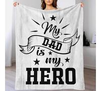TBDUEPS My Dad Is My Hero Cuddle Blanket for Adults Cozy Home Décor Snuggle Blankets for Adults Car Grandma Snug Gifts 40x50inch(100x130cm)
