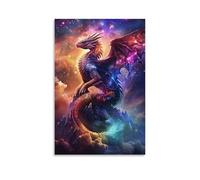 TBDUEPS Nebula Storm Dragon Canvas Painting Wall Art for Living Room Bedroom Modern Wall Art 24x36inch(60x90cm)
