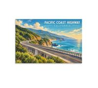TBDUEPS Pacific Coast Highway Art Canvas Wall Art Print for Bedroom Decor | Canvas wall art for within a gallery wall; it fits everyday interior use for a simple interior update