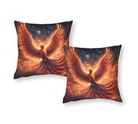 TBDUEPS Phoenix Rising Celestial Firebird Artwork Pillows Cases Square Extra Large King Size Pillow Cases for Bedroom Home Decor 12"x12"