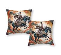 TBDUEPS Samurai Warrior on Horseback Pillow Slips Breathable Super Soft King Pillow Cases for Christmas Sofa Living Room 20"x20"