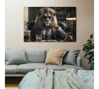 TBDUEPS Secret Agent Lion Canvas Wall Decor for Home And Office | For everyday bedroom, choose home wall art; it updates the room without using floor space in compact or open spaces