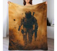 TBDUEPS Soldier in Dust Cloud Kids Fluffy Blanket Easy-Care Daughter Blanket from Mum And Dad Suitable for All Season for Anniversary Marriage Valentine 40x50inch(100x130cm)