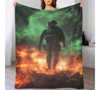 TBDUEPS Soldier in Fire Blanket Throw Washable Easy Care Daughter Blanket from Mum for Camping for Lover Hubby Wifey Women Men 60x80inch(150x200cm)