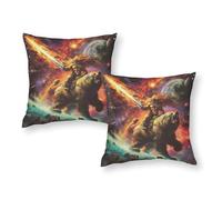 TBDUEPS Space Warrior Riding Lion Pillow Slips Breathable Super Soft King Pillow Cases for Christmas Sofa Living Room 18"x18"