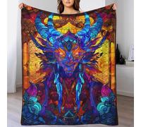 TBDUEPS Stained Glass Dragon Microfiber Soft Comfortable Flannel Blanket For Adults Home Decoration Living Room Bedroom 40x50inch(100x130cm)