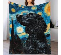 TBDUEPS Starry Cocker Spaniel 3D Fleece Bed Blankets Winter Warm Cozy Flannel Blanket Anti-Static Super Soft Cute Blanket for Cold Weather Sports 70x80inch(180x200cm)