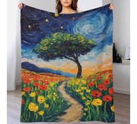 TBDUEPS Starry Night Field Big Fluffy Blanket Soft Nanny Blanket for Bed for Anniversary Marriage Valentine 80x90inch(200x230cm)