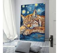 TBDUEPS Starry Night Lynx Bathroom Prints for Walls Bedroom Picture for Wall 12x18inch(30x45cm)