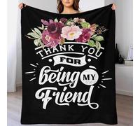 TBDUEPS Thanks for Being My Friend Comfy Blanket Soft Plush Thick Blanket for Bed Car Family 60x80inch(150x200cm)