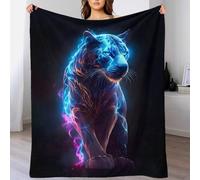 TBDUEPS THE GLOWING TIGER Fluffy Blanket Throw Microfiber Daughter Blanket from Mum Couch Gifty Personalised 60x80inch(150x200cm)