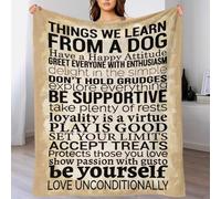 TBDUEPS Things We Learn From A Dog Blanket for Girls Cozy Home Décor Personalised Fleece Blanket for Sofa/Couch/Bed Throw Grandma Snug Gifts 40x50inch(100x130cm)