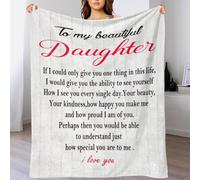 TBDUEPS To My Beautiful Daughter Cuddle Blanket for Adults Cozy Home Décor Snuggle Blankets for Adults Car Grandma Snug Gifts 80x90inch(200x230cm)