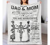 TBDUEPS To My Dad And Mom Kids Fluffy Blanket Easy-Care Daughter Blanket from Mum And Dad Suitable for All Season for Anniversary Marriage Valentine 60x80inch(150x200cm)
