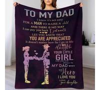 TBDUEPS To My Dad From Daughter Blanket Fleece Fluffy Personalised Blanket for Camping for Lover Hubby Wifey Women Men 70x80inch(180x200cm)