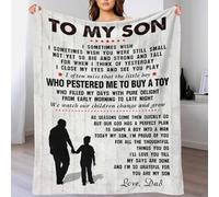 TBDUEPS To My Son From Dad Father Girls Fluffy Blanket Plush Personalised Blankets And Throws for Bed for 70x80inch(180x200cm)