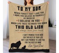 TBDUEPS To My Son Love Dad Blanket for Girls Cozy Home Décor Personalised Fleece Blanket for Sofa/Couch/Bed Throw Grandma Snug Gifts 60x80inch(150x200cm)