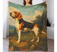 TBDUEPS Vintage Beagle Dog Oil Blanket for Bed Double Warm & Extra Soft Daughter Blanket from Mum for Settee Kid 60x80inch(150x200cm)