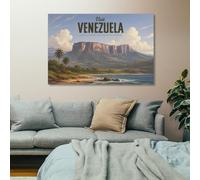 TBDUEPS Visit Venezuela Canvas Print, Spring Wall Decor for Home | A practical decorative canvas art choice for near a dining area; it helps complete the room in compact or open spaces