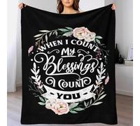 TBDUEPS When I Count My Blessings Christmas Fleece Blankets Easy-Care Custom Blankets with Photos for Wife Husband Boyfriend 60x80inch(150x200cm)