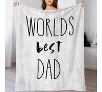 TBDUEPS Worlds Best Dad Fleece Christmas Blanket Warm Accent Personalised Blanket for Sofa/Couch/Bed Throw for Lover Hubby Wifey Women Men 50x60inch(127x152cm)