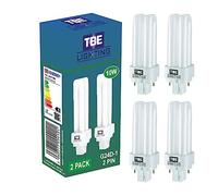 TBE LIGHTING 10w G24D-1 2-Pin CFL Lamp - Pack of 4 Units - Cool White 4000K, 600 Lumen/Double Turn CFL Compact Fluorescent Light