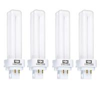TBE LIGHTING 13w G24Q-1 4-Pin CFL Lamp - Pack of 4 Units - Cool White 4000K, 900 Lumen/Double Turn CFL Compact Fluorescent Light