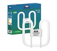 TBE LIGHTING 16w 2D 2-PIN CFL Energy Saving Lamps - DD Fluorescent Bulbs - 2-Pin GR8 Base Fittings - Long Life Lamp, Day Light White 6500K (Single Unit)