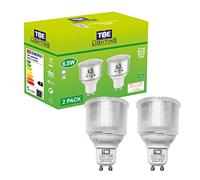 TBE LIGHTING 6.5w GU10 Spot Light Bulbs - 2 Pack - LED Long Barrel Reflector Bulbs with GU10 Base Fitting - 4000k Cool White - 650 Lumens - Replaces 11w CFL Bulb with Identical housing