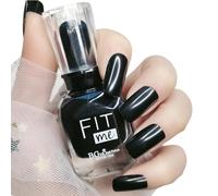 TBeautfave Black Nail Polish, Quick Dry&Long Lasting Nail Varnish Neutral Nail Polish Non-toxic Water Based Formula Natural Nail Polish Black Gel Nail Polish for DIY Nail Art