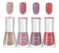 TBeautfave Nail Polish Set Nude Nail Varnish Sets, Quick Dry & Long Lasting Red Purple Nail Polish, Water Based Natural Nail Varnish Sets for Women DIY Nail Art - No Need Cure
