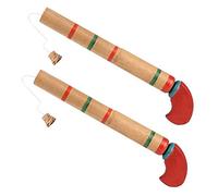 TBEONE 2PCS Wooden Toy, Cork Pop Retro Wooden Novelty Toy with Pump Action Handle Outdoor Play Toys for Children
