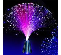 TBEONE Romantic Fiber Optic Lamp, 7 Color Changing LED Fountain Night Light, ABS Material, Crystal Shade, Multicolor, Battery Operated