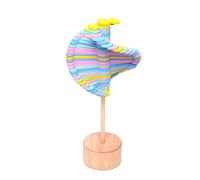 TBEONE Spiral Lollipop Stress Relief Toy, Macaron Wooden Stick Sculptures Toy Rotating Lollipop Creative Art Desktop Toy for Children Helicone Stick Artifact