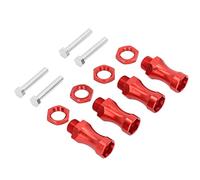 Tbest 1/10 RC Car 12mm to 17mm Metal Wheel Hex Conversion Adapter 30mm Extension Widener for Stability & Grip - Aluminum Alloy Black (Red)