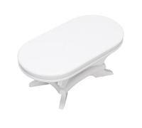 Tbest 1:12 Scale Miniature Coffee Table,Birch Wood White Oval Furnitur Model Home Decor & Collectors,Smooth & Intricate Edges for Tea Parties, 6-inch Dolls, Birch Wood Construction,