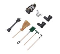 Tbest 1:12 Scale Miniature Farm Set, Includes Shovel,Rake,Hoe for Dollhouse Display, Multi-Piece Gardening Kit with Watering Can and Rain Boots, Detailed Craftsmanship,
