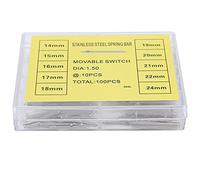 Tbest 1.5mm Storage Case Spring Bars Watch Strap Link Pins Tool - Alloy Professional Watch Repair Accessory for Secure Band Replacement