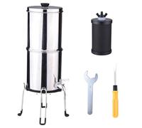 Tbest 1 Gallon Stainless Steel Water Filter System with Long-lasting Performance, Large Capacity & Fast Flux Rate, No Electricity Filtration for Home, Emergency Preparedness (K8779A With Bracket)
