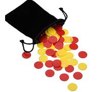 Tbest 100Pcs 19mm Clear Counting Chips Transparent Game Markers Plastic Tokens with 4 Colors for Math Poker Board Games Learning Exercises (Blue)
