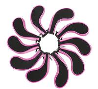 Tbest 10pcs Neoprene Club Iron Head Covers with Zipper & Markings for Easy Identification - Protector Set for Driver, Putter & Irons (Pink)
