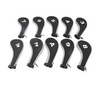 Tbest 10pcs Neoprene Club Iron Head Covers with Zipper & Markings for Easy Identification - Protector Set for Driver, Putter & Irons (Grey)