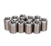Tbest 10Pcs Reducer Nut Stainless Steel Repair Sleeve M8 Female and M12 Male Thread Conversion T Steel 24.5mm 1.75 M10 M6 M8+to+M12+Thread+adapter Connector