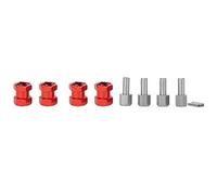 Tbest 12mm Rc Wheel Hex Driver Adapter for D90 Ax10 Cc01 Scx10 - Aluminum Alloy Extension Hub Fit 1.9 Inch Climbing Simulation - Black (Red)